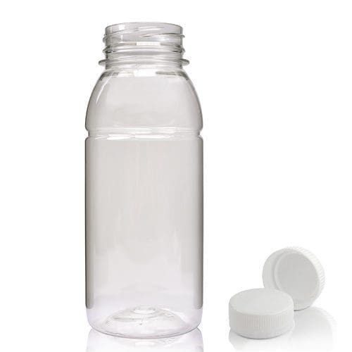 250ml Plastic juice bottle w white cap