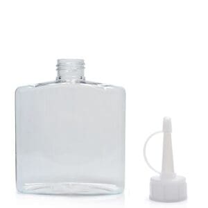 250ml Clear PET Rectangular Bottle & Spout Cap