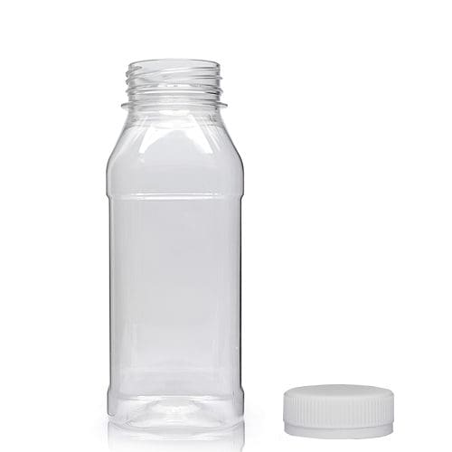 250ml Square PET Plastic Juice Bottle w nat