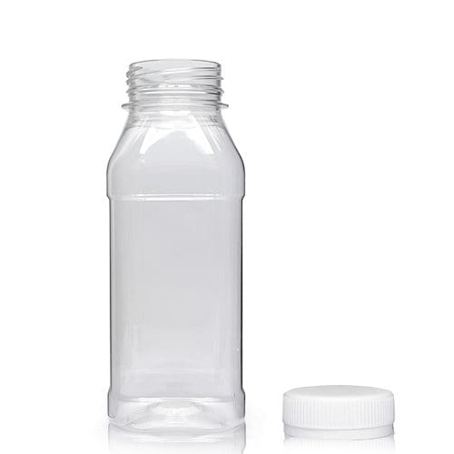 250ml Square PET Plastic Juice Bottle w wc