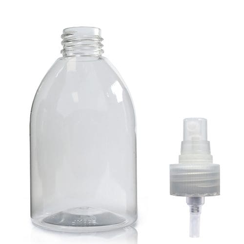 300ml PET round bottle with nat spray