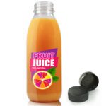 500ml Classic Clear 30% RPET Juice Bottle & 38mm Tamper Evident Juice Cap