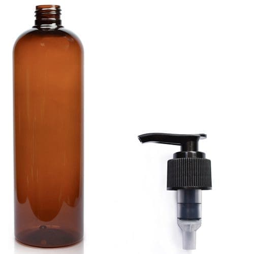 500ml amber bottle with blk pump