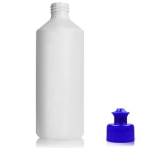 500ml White HDPE Bottle & Pull Top Cap