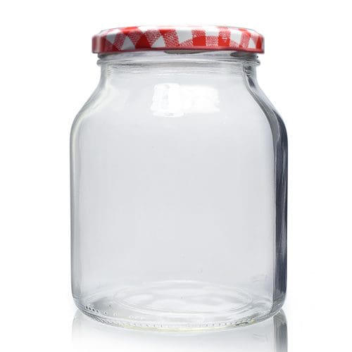 925ml glass jar with gingham lid