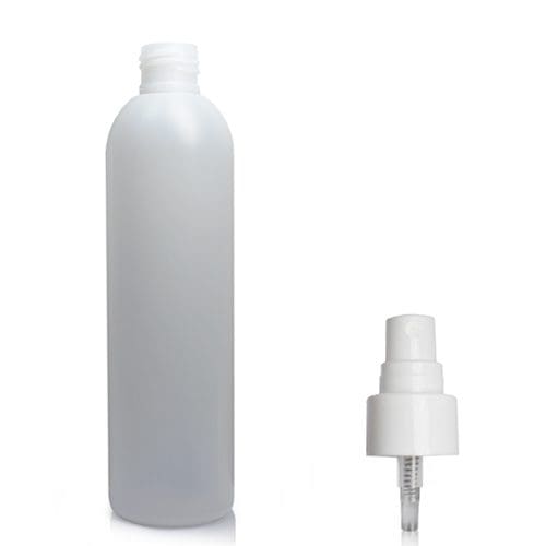 tall 250ml HDPE plastic bottle with spray
