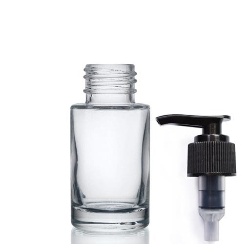 30ml Clear Glass Simplicity Bottle with blk pump
