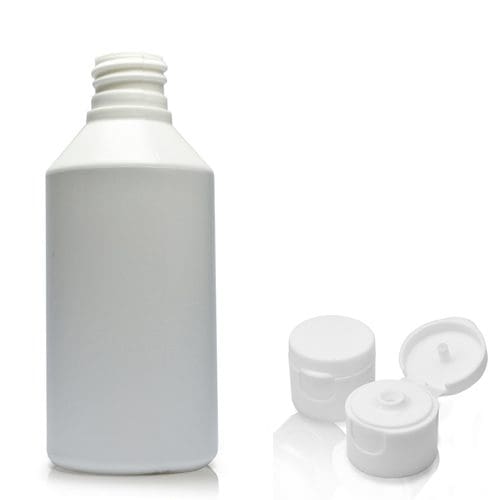 100ml White HDPE Round Plastic Bottle With Flip Top Cap