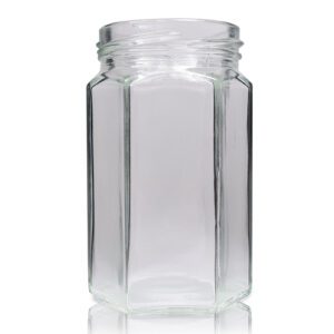 190ml Hexagonal Clear Glass Jar