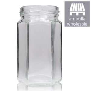 190ml Hexagonal Clear Glass Jar