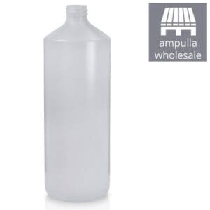 1 Litre Natural HDPE Plastic Round Bottle bulk