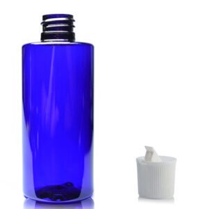 100ml Cobalt Blue PET Plastic Bottle With White Nozzle Cap