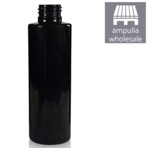 150ml Glossy Black Plastic Bottle bulk