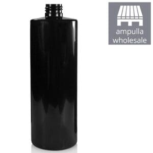 500ml Glossy Black PCR Plastic Bottle bulk