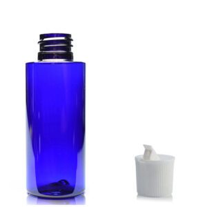 50ml Blue PET Plastic Bottle With White Nozzle Cap