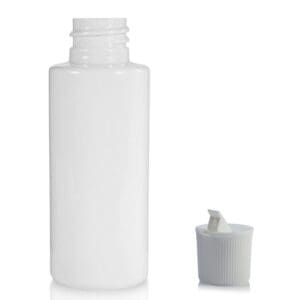 50ml white plastic bottle with nozzle cap