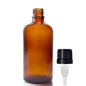 100ml Amber dropper bottle with dropper cap