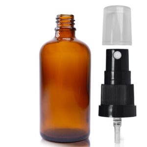 100ml Amber dropper bottle with black spray