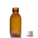 125ml Amber Glass Syrup Bottle & Tamper Evident Cap