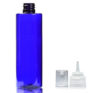 250ml Blue Plastic Spout Bottle & Overcap