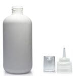 250ml White HDPE Plastic Boston Bottle new spout