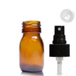 30ml Amber Glass Syrup Bottle & Atomiser Spray