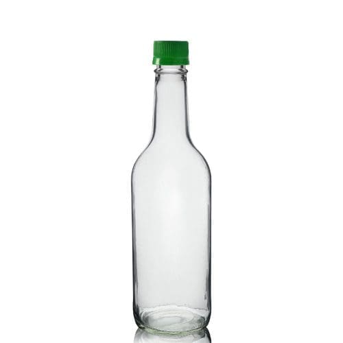500ml Clear Mountain Bottle w Green Cap