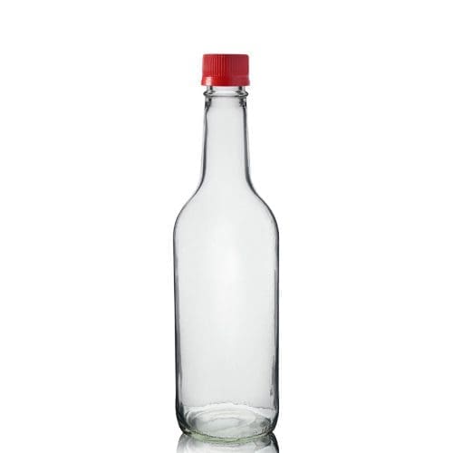 500ml Clear Mountain Bottle w Red Cap