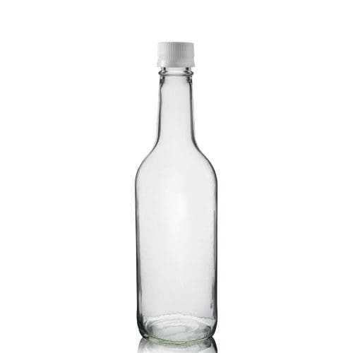 500ml Clear Mountain Bottle w White Cap