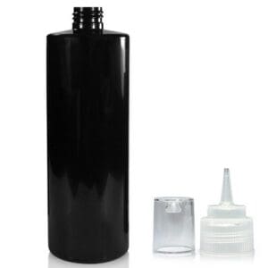 500ml Glossy Black PCR Plastic Bottle new spout