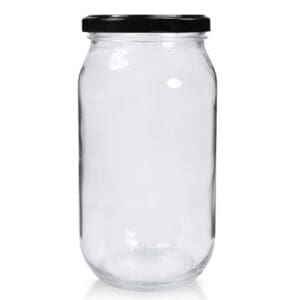 1015ml Glass Jar w black