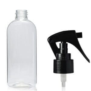 200ml Clear PET Oval Bottle With Mini Trigger Spray