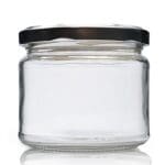262ml Glass verrine jar with black lid
