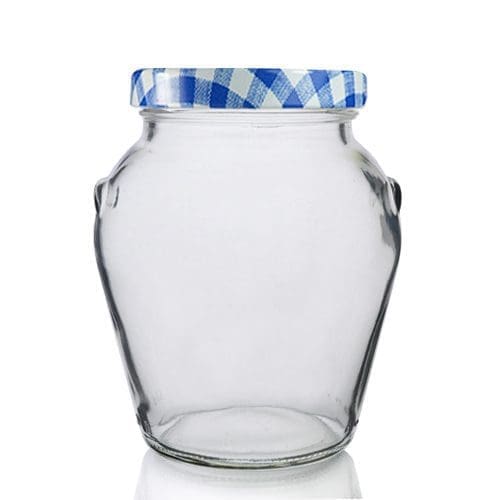370ml Orcio Glass Jar w blue ging Lid