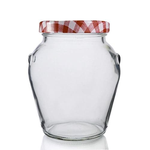 370ml Orcio Glass Jar w red ging Lid