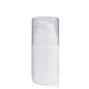 15ml Pearl Airless Dispenser Bottle With Clear Over-Cap