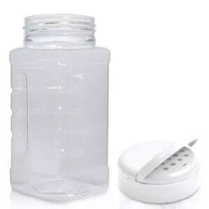500ml Square PET Plastic Spice Jar & 63mm IHS Flapper Cap
