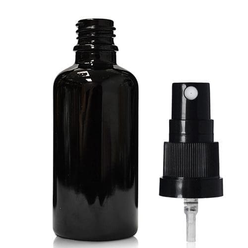 50ml Black dropper bottle black spray