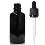 50ml black dropper bottle with straight pip