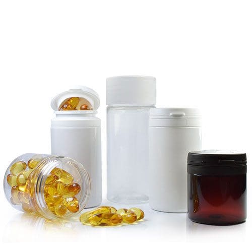 Plastic pill jar group