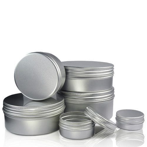 180ML Aluminium Empty Cosmetic Pot Jar Tin Cosmetic Travel Mini Empty  Bottle Jar Round Aluminum Cover Silver Box Screw Lid Craft