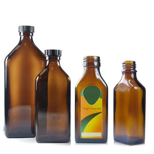 Amber rectangular bottle group
