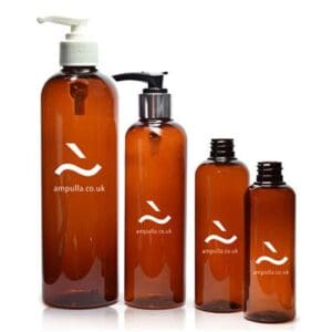 Amber PET Boston Bottles