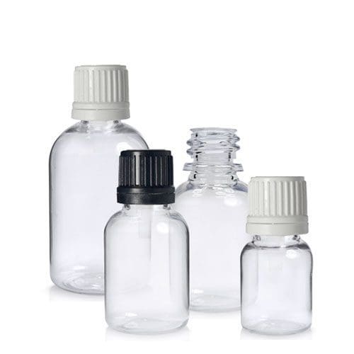 Clear plastic dropper bottle group