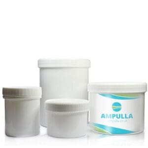 White Plastic Screw Top Jars