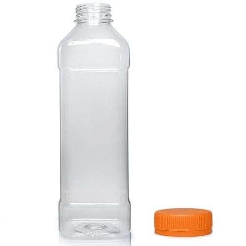 1000ml Square PET Plastic Juice Bottle w oc