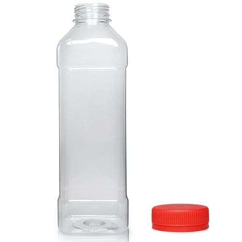 1000ml Square PET Plastic Juice Bottle w rc