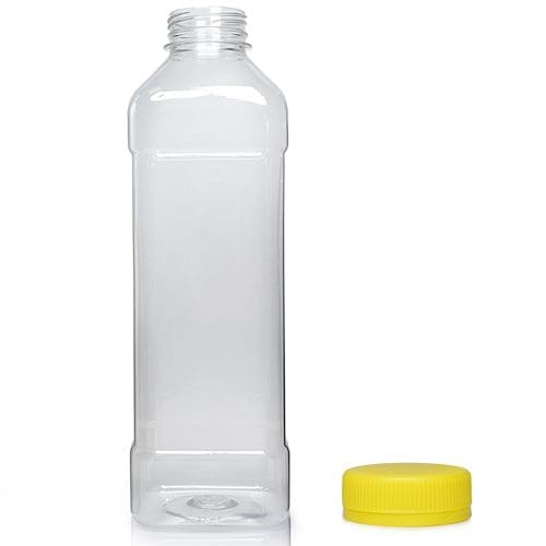 1000ml Square PET Plastic Juice Bottle w yc