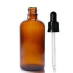 100ml Amber Glass Dropper Bottle & T/E Glass Pipette With Wiper