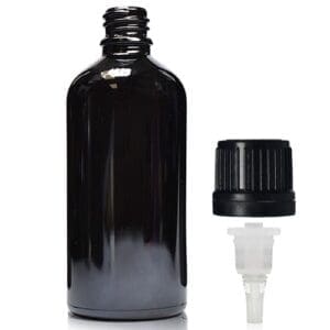 100ml black dropper bottle with black dropper